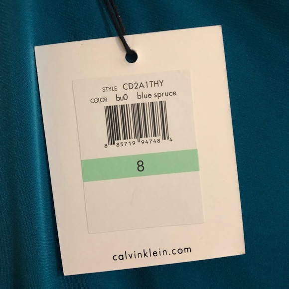 Calvin Klein Dress- Size 8, teal - Picture 3 of 4